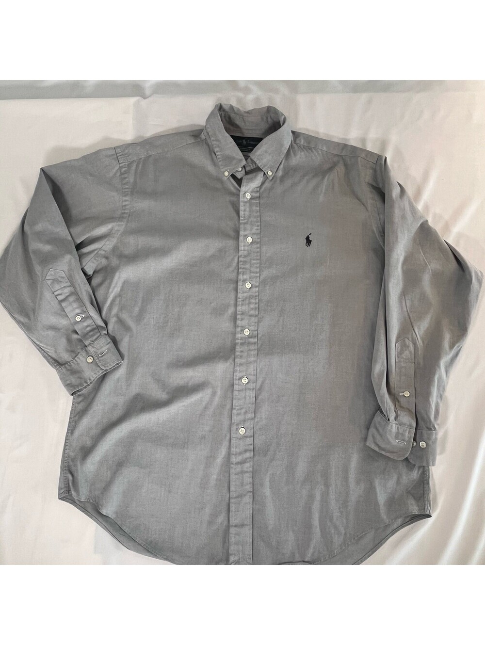 Ralph Lauren Gray Long Sleeve ButtonDress Shirt Men’s Size 16 33 Black Horse